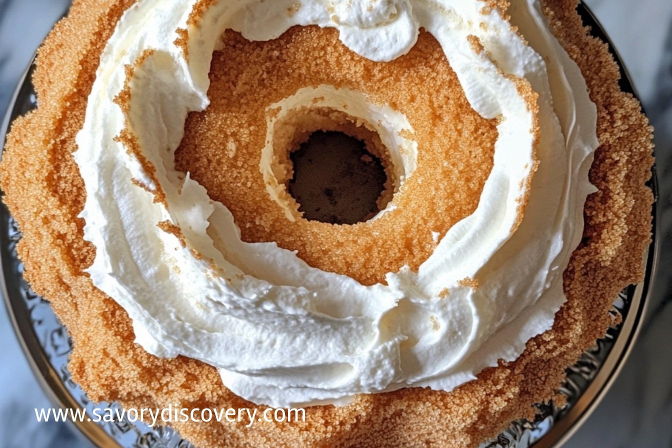 Angel Food Cake with Brown Sugar Bourbon Cream